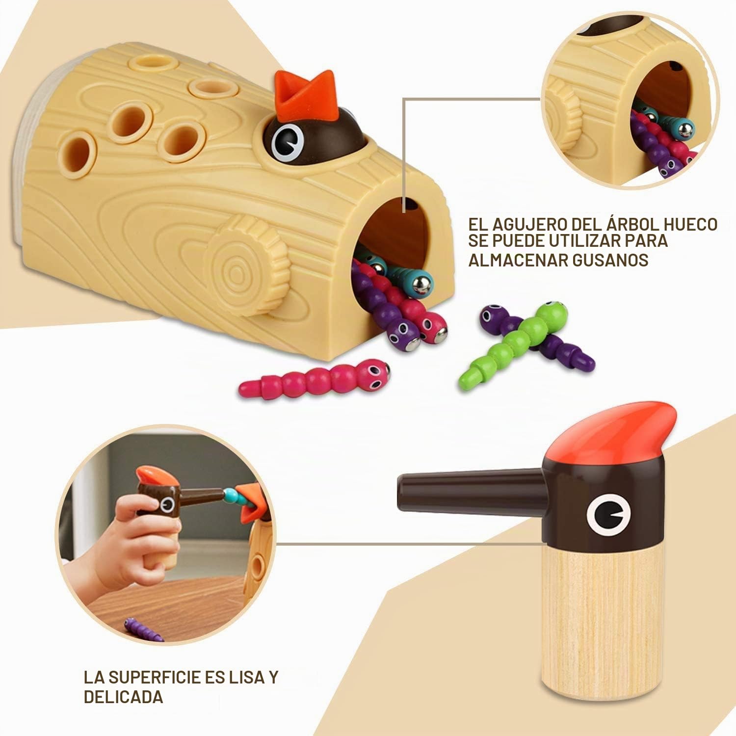 Top Bright Juguetes Magnéticos para Niños, Juego de Capturar Gusanos Montessori, Juguetes Educativos a Partir de 2, 3, 4 Años para Niños y Niñas Regalos