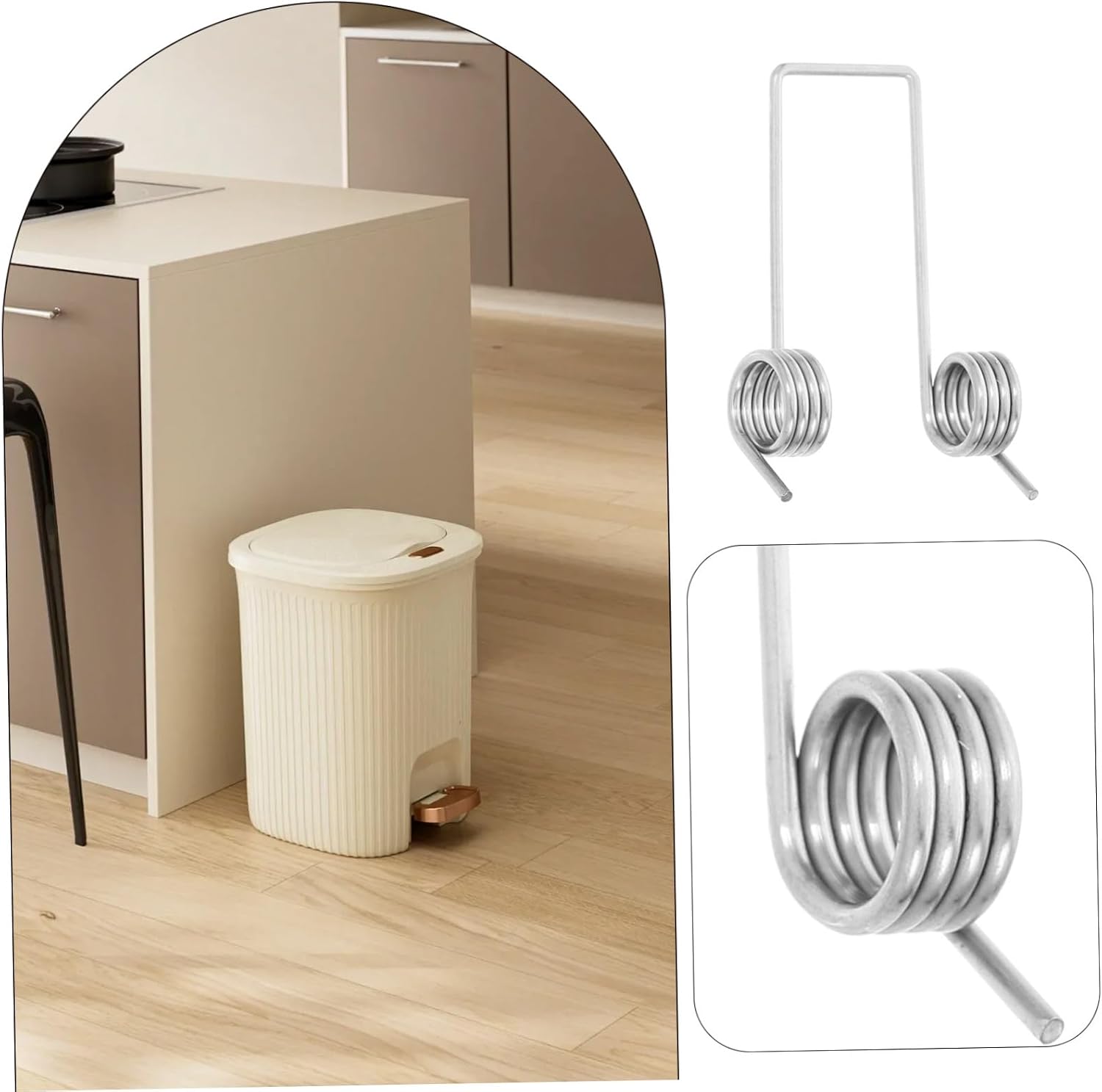 ULTECHNOVO 6pcs Torsional Spring Garage Lid Replacement Springs Mechanical Compression Springs Trash Can Lid Spring Small Springs Replace Can Lid Spring