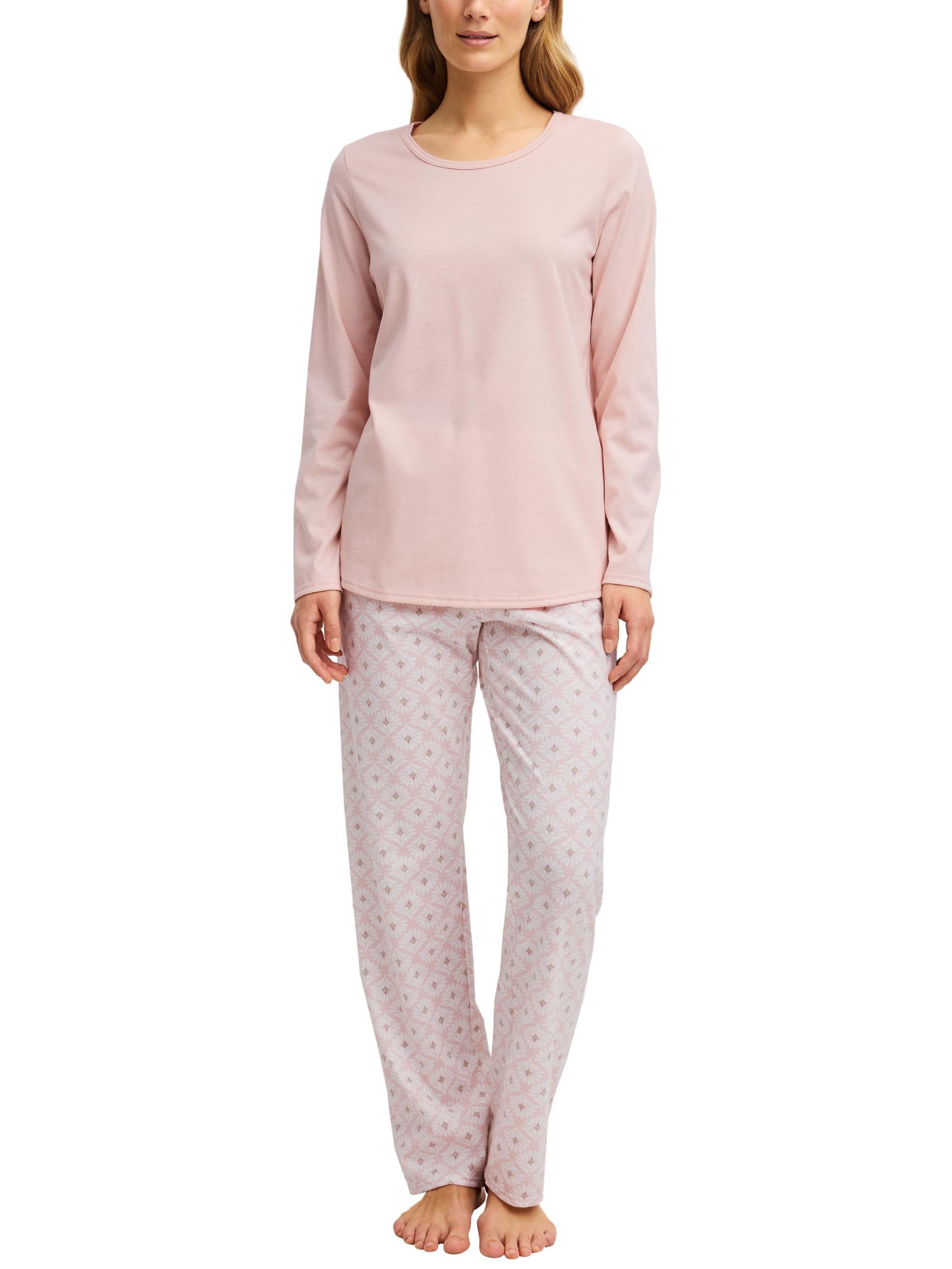 CALIDA Graphic Nights Pyjama Damen | weich und atmungsaktiv, geschmeidiger Single Jersey, klassischer Schnitt für hohen Schlafkomfort, elastischer Hosenbund