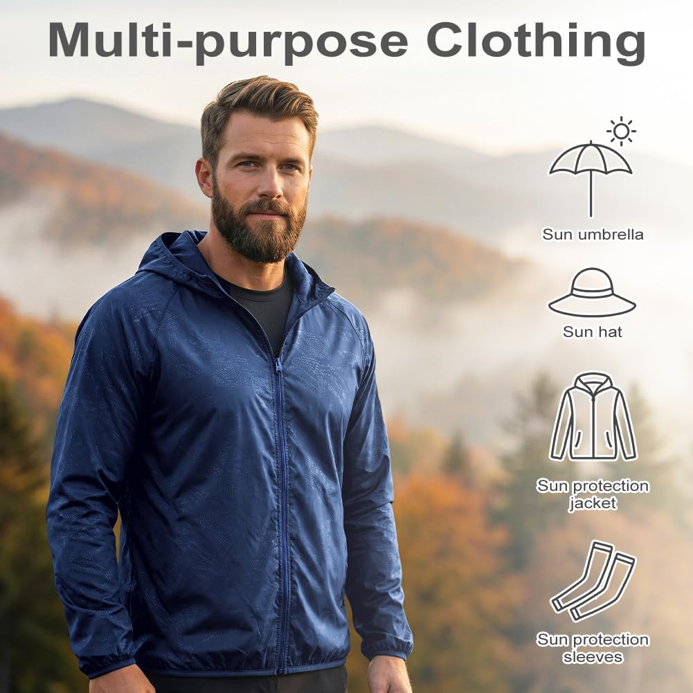Chaqueta Deportiva Hombre Impermeable Ligera Cremallera Chubasquero Running