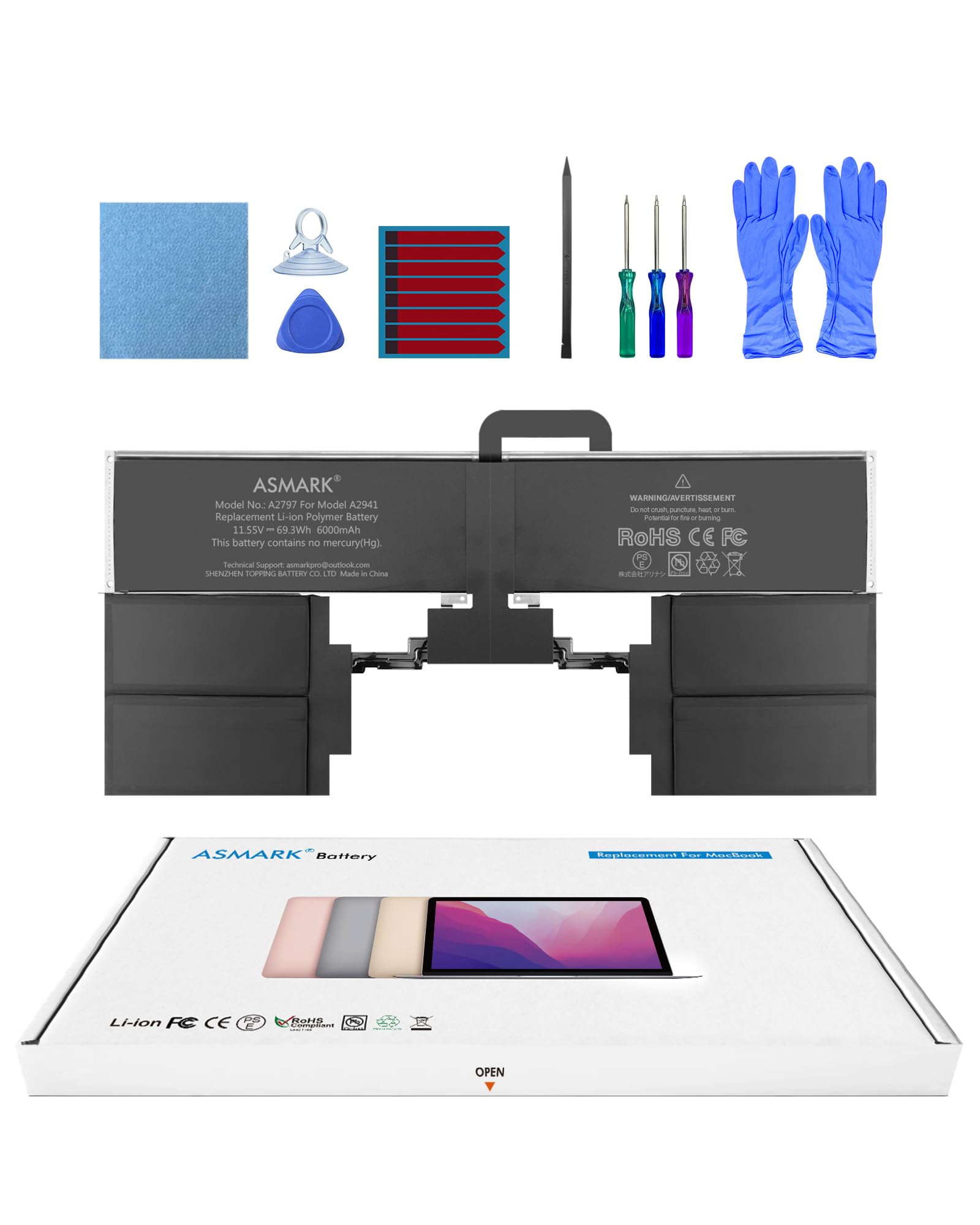 Amazon.co.jp: ASMARK 交換用バッテリー MacBook Air A2941用 15インチ