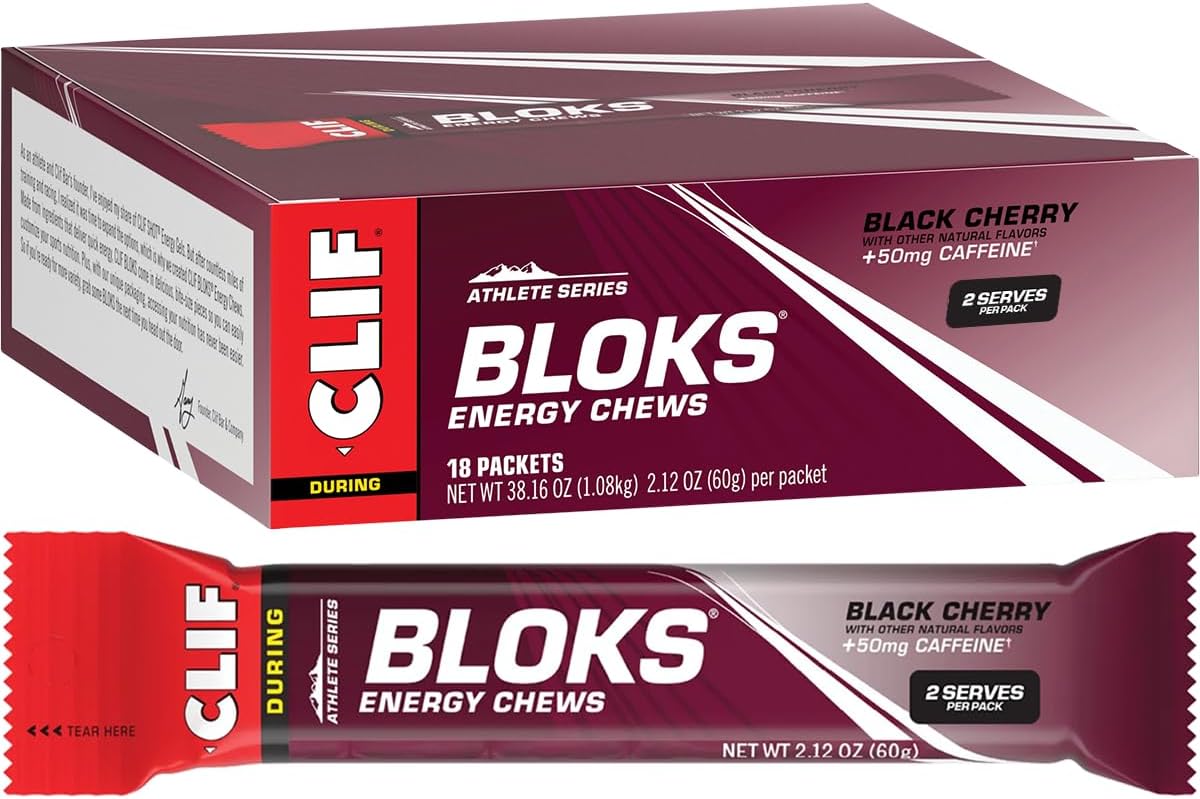Clif Shot Bloks, Black Cherry, 2.12 oz (Pack of 18)