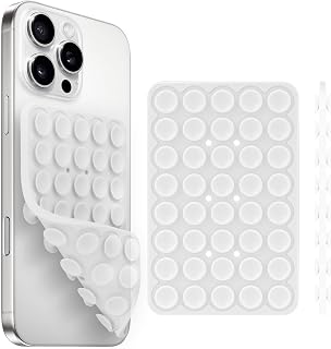 Silicone Suction Cup Phone Case Mount Double Sided, Phone Accessories Hands-Free Strong Grip Holder for Selfies and Videos, Silicon Phone Stand for iPhone and Android Translucent