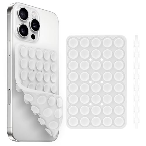 Yojaro Silicone Suction Cup Phone Case Mount Double Sided, Phone Accessories Hands-Free Strong Grip Holder for Selfies and Videos, Silicon Phone Stand for iPhone and Android Translucent