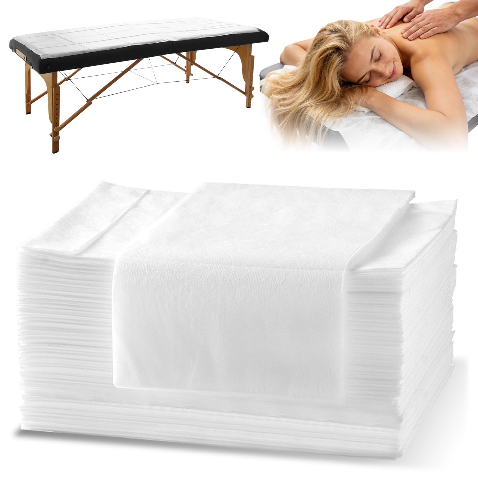Juego de sábanas de spa desechables para mesa de masaje, 30 piezas, fundas de tela no tejida para salón de belleza, hoteles, 70 x 31 pulgadas