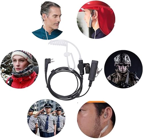 Miniatura 6 de Motorola - Auriculares para Walkie Talkies con micrófono de 2 pines y tubo acústico encubierto, compatible con radios bidireccionales CP200,