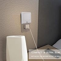 Vista 5 de [Paquete de 3] Vintar - Luz nocturna LED regulable, luz nocturna enchufable con sensor automático de atardecer a amanecer, brillo ajustable, luces