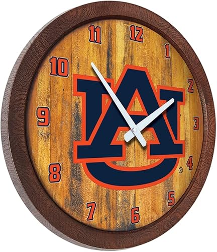 Miniatura 413 de The Fan-Brand NCAA Oklahoma Sooners: Faux Barrel Top Wall Clock Sports Team Bar Sign Décor - Home Man Cave, Party Decoration - Made On Demand