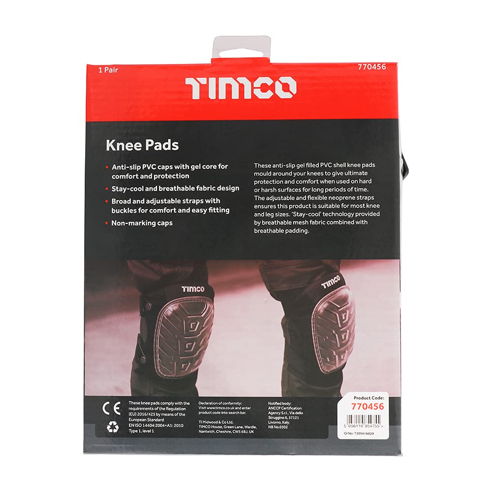 TIMCO Genouillères en gel antidérapant - Taille unique - 770456