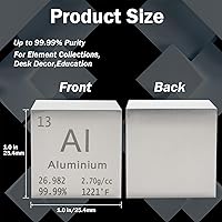 Vista 2 de Cubo de Aluminio Cubos de Densidad de Metal Cubos de Elementos de Metal Puro de Alta Densidad para Colecciones de Elementos Experimentos