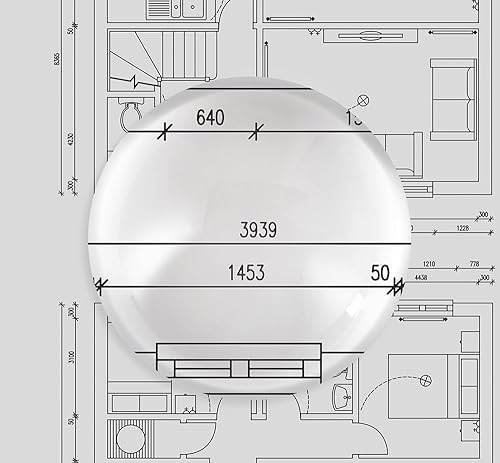 Miniatura 3 de BIJIA Lupa acrílica de 3.2 pulgadas, lupa de lectura, lupa de cúpulapisapapeles óptica de media bola con caja blanca (3.150 in)