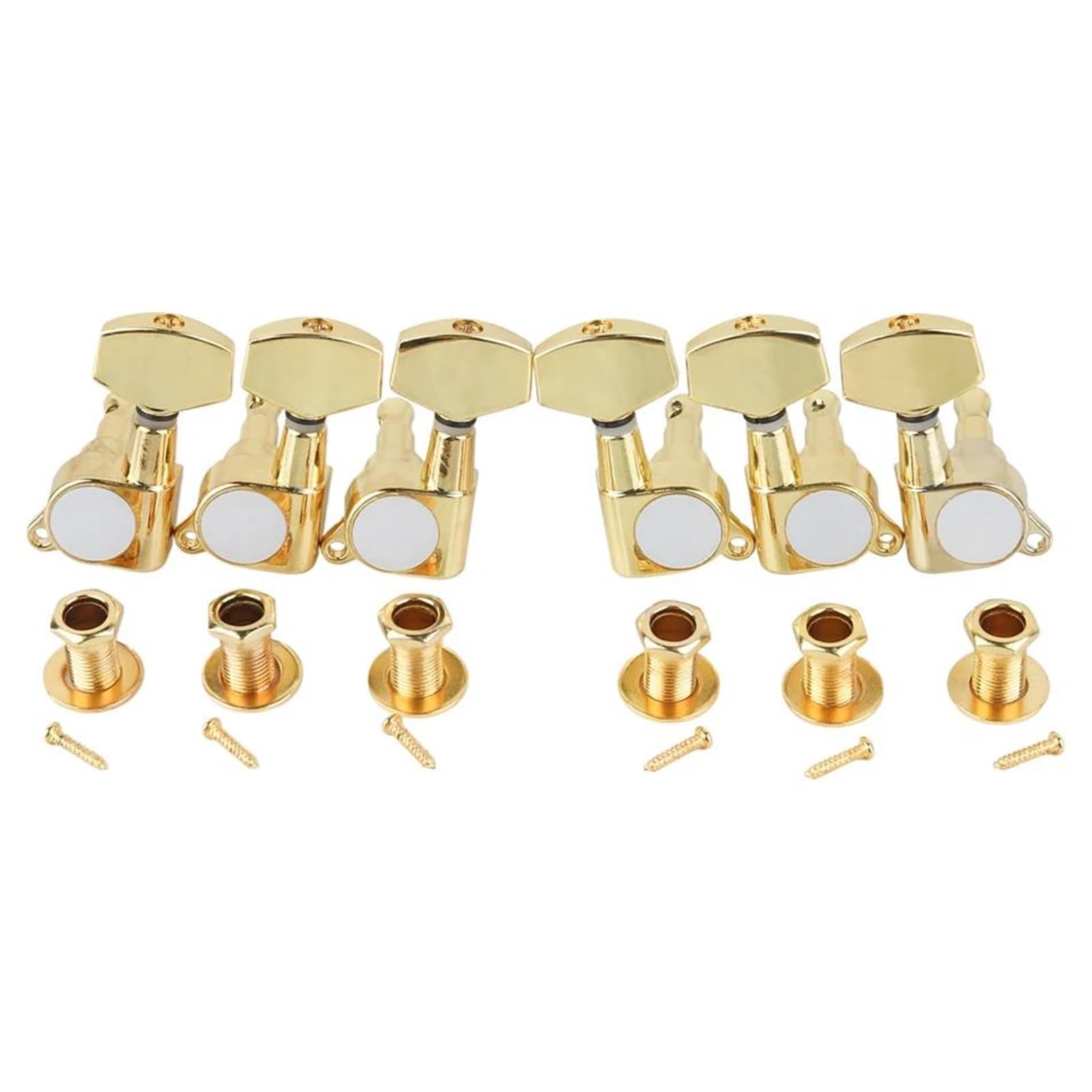 Clés D'accordage De Guitare Lot De 6 Mécaniques Carrées Scellées 3L3R Pour Guitare Électrique Ou Acoustique(Gold)