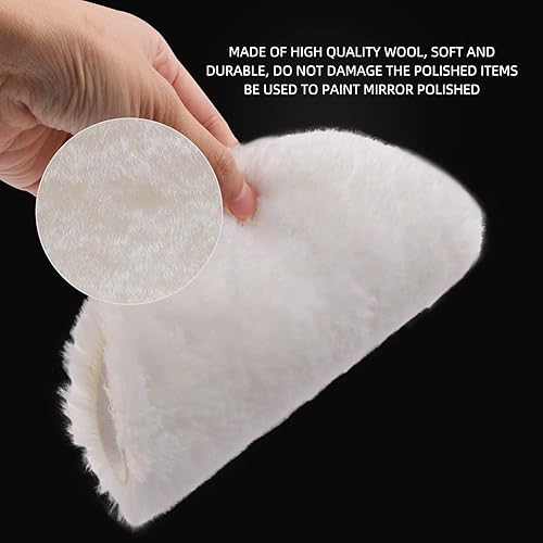 Miniatura 5 de Almohadillas de pulido, 7 almohadillas de pulido de espuma de gofres de 7 pulgadas (7.087 in), kit de almohadillas de pulido de lana para placa de