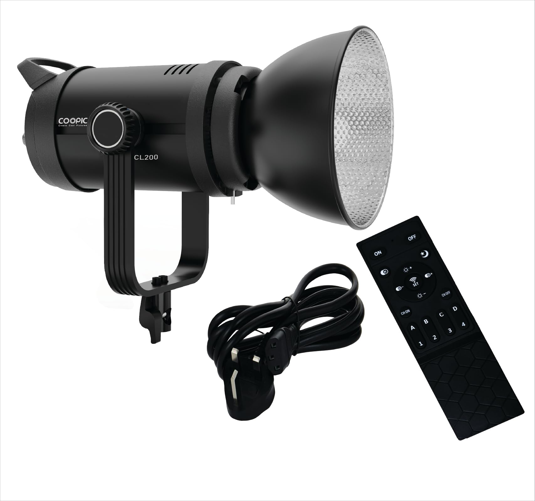 COOPIC CL-200 Adjustable LED Video light 200W, 2.4g remote control, white from 3200k or 5600k,CRI>97 TLCI>98, Daylight Balanced Video Light for Video Recording, Photography, Outdoor Shooting, etc