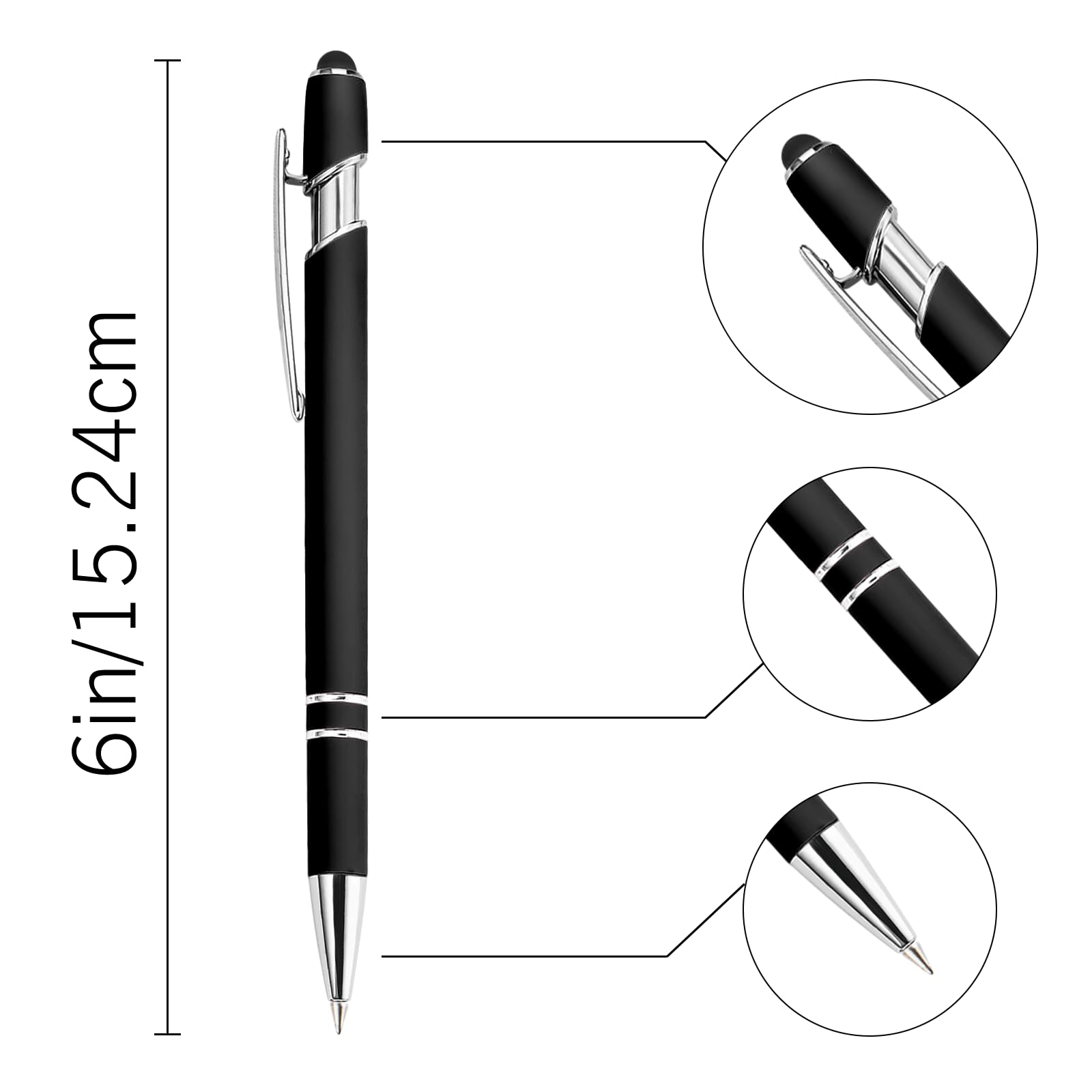 Ballpoint Pen Black Ink for Smooth Writing Retractable Pen 2-in-1 Medium Point Pen Gift Box Set for Office — view 2