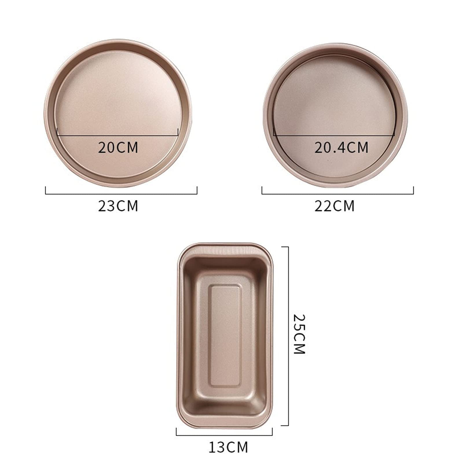 Küchenutensilien Backform-Set 3-teilig Kohlenstoffstahl Antihaftbeschichtung für Toast, Kuchen, Pizza, Brot, Backofen