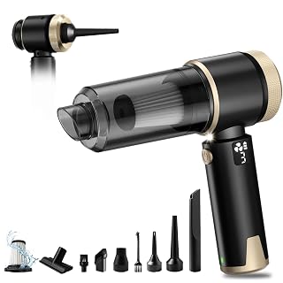 4-in-1 Handheld Vacuum Cleaner 22000Pa,6000mAh Cordless Car Vacuum cleaner with 130,000 RPM Brushless Motor,Upgraded Dust Cup & LED Display,Blow/Inflate/Deflate Function for Home Car Cleaning - Amazon product rated Grade B