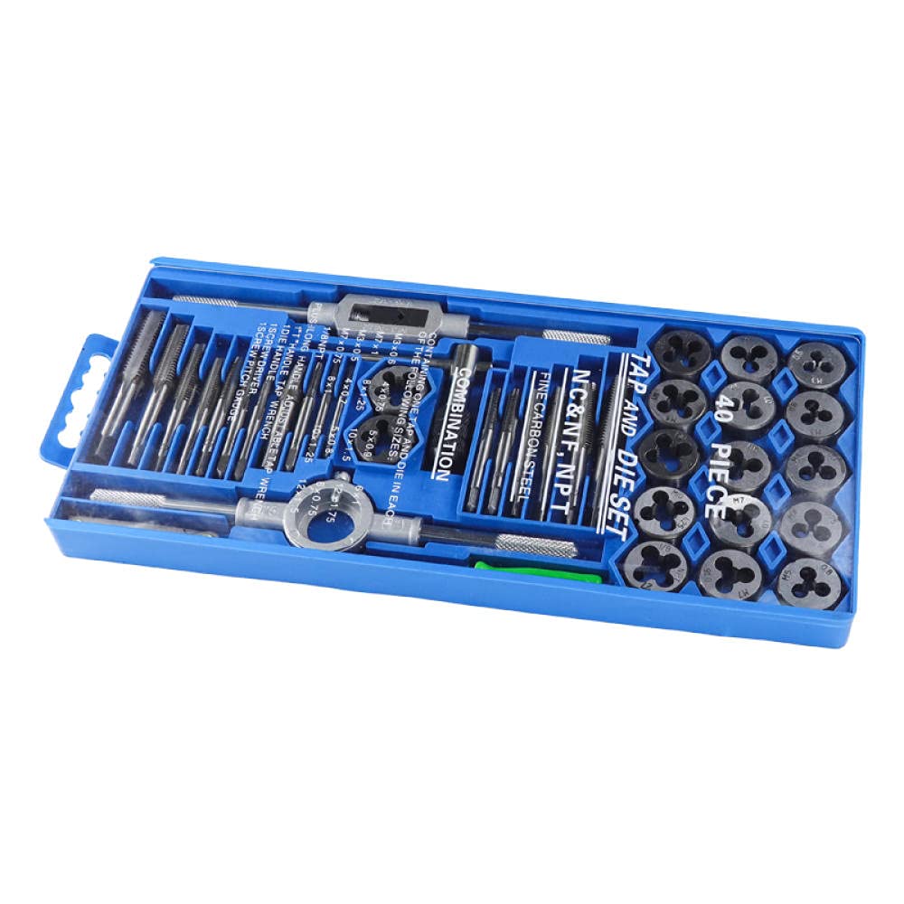 Juego de 40 machos y terrajas de roscar, M3-M12, con Llave de roscar y terrajas, Herramientas de roscado Manual