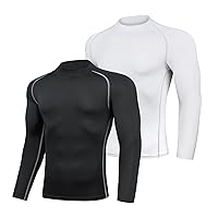 AMZSPORT Maglia Compressione Uomo Confezione da 2 Maglia Termica Manica Lunga Maglietta