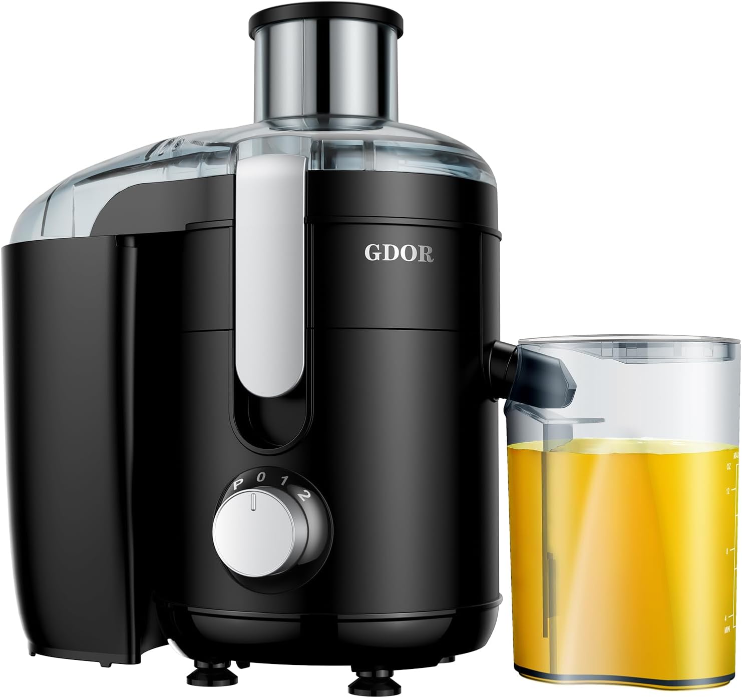 Juicer with Titanium Enhanced Cut Disc, GDOR Dual Speeds Centrifugal Extractor Machines with 2.5