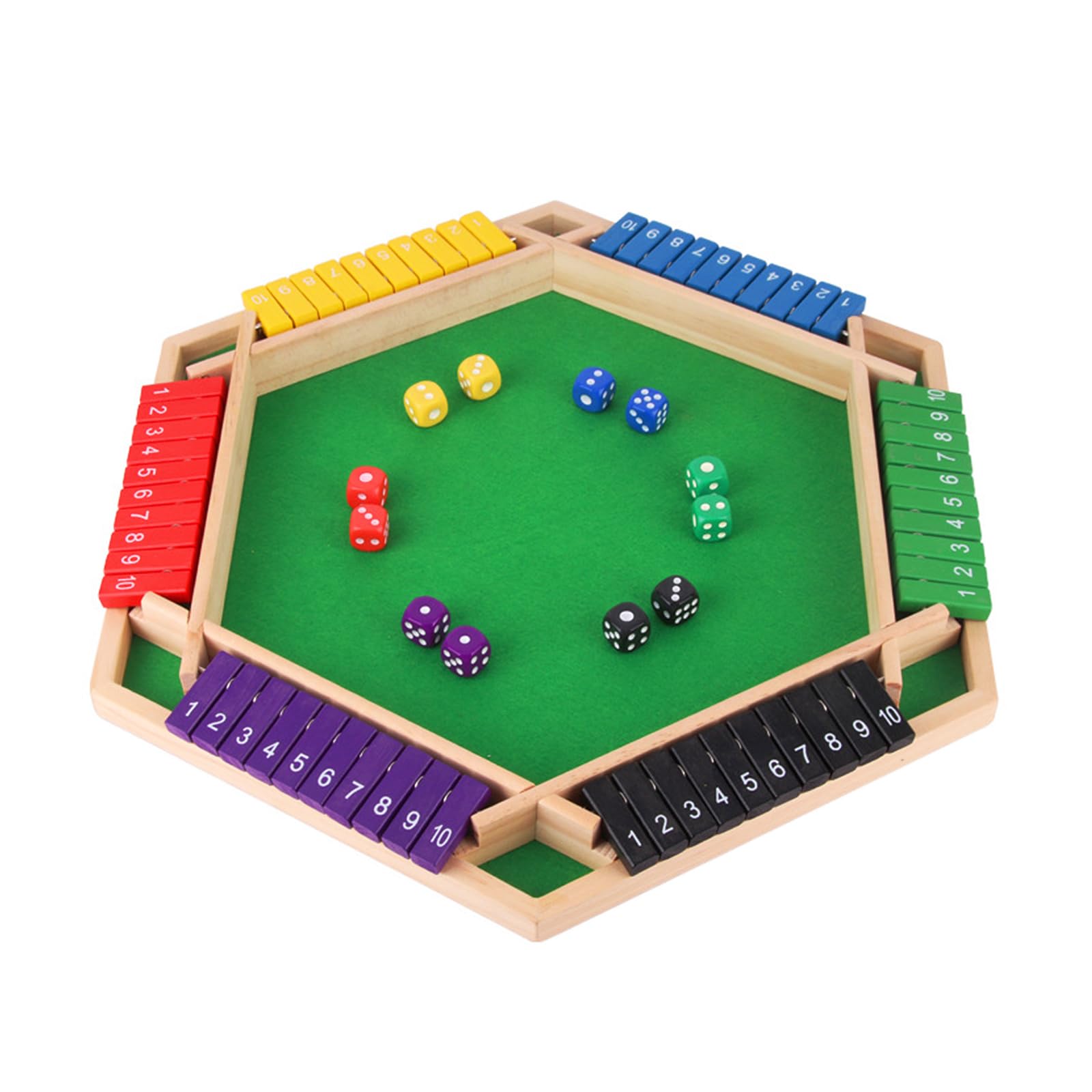Shut The Box drewniana gra planszowa dla 6 graczy, klasyczna gra w kości, gra rodzinna i gra podróżna, tradycyjna gra w pub