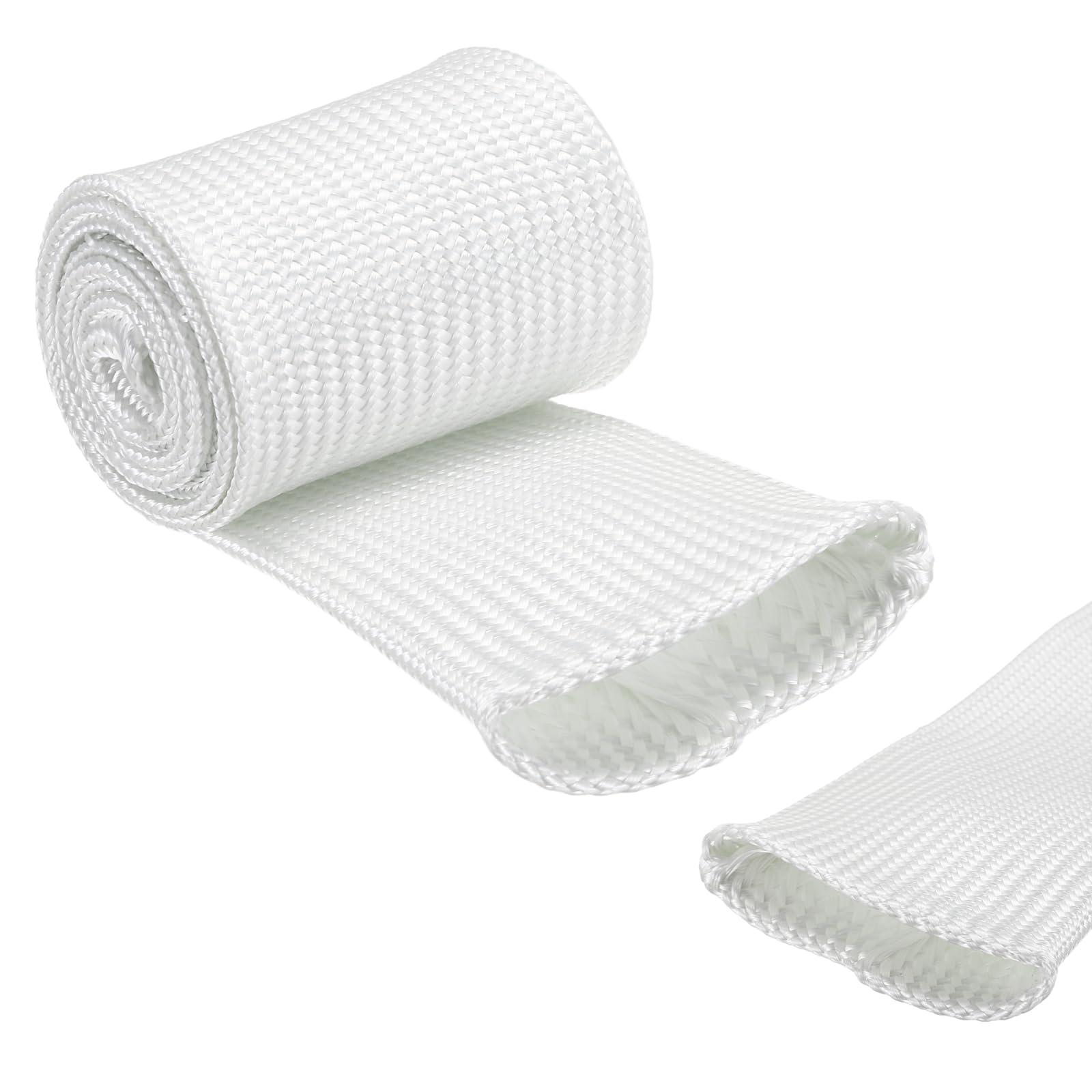 sourcing map Insulation Cable Protector,50mm/1.97 Inch-1m/3 Feet High TEMP Fiberglass Sleeve White
