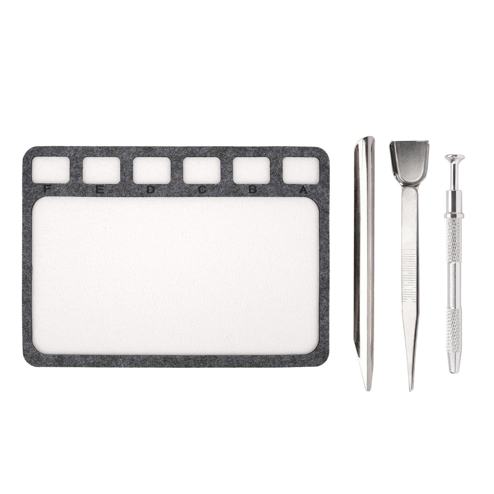 NEWFT Pack Of 3/4 Jewelry Making Tools With Felt Beading Tray Metal Scoops And 6 Section Grids Bead Organizers Bead Craft Mat