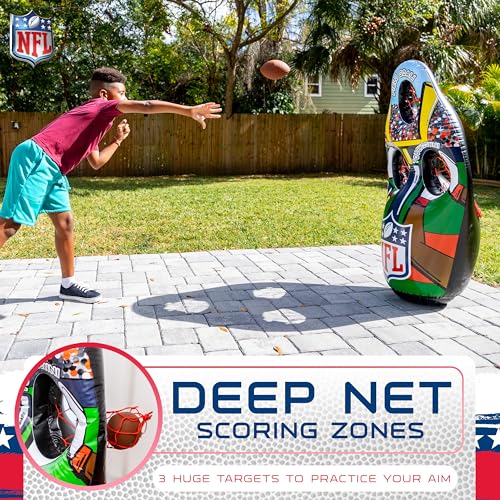 Franklin Sports NFL Inflatable Target Toss Game - Kids Mini Football Throwing Game Set - Portable Indoor + Outdoor Toy Football Target + Mini Footballs - 51" by Franklin Sports - Used condition - Image 6