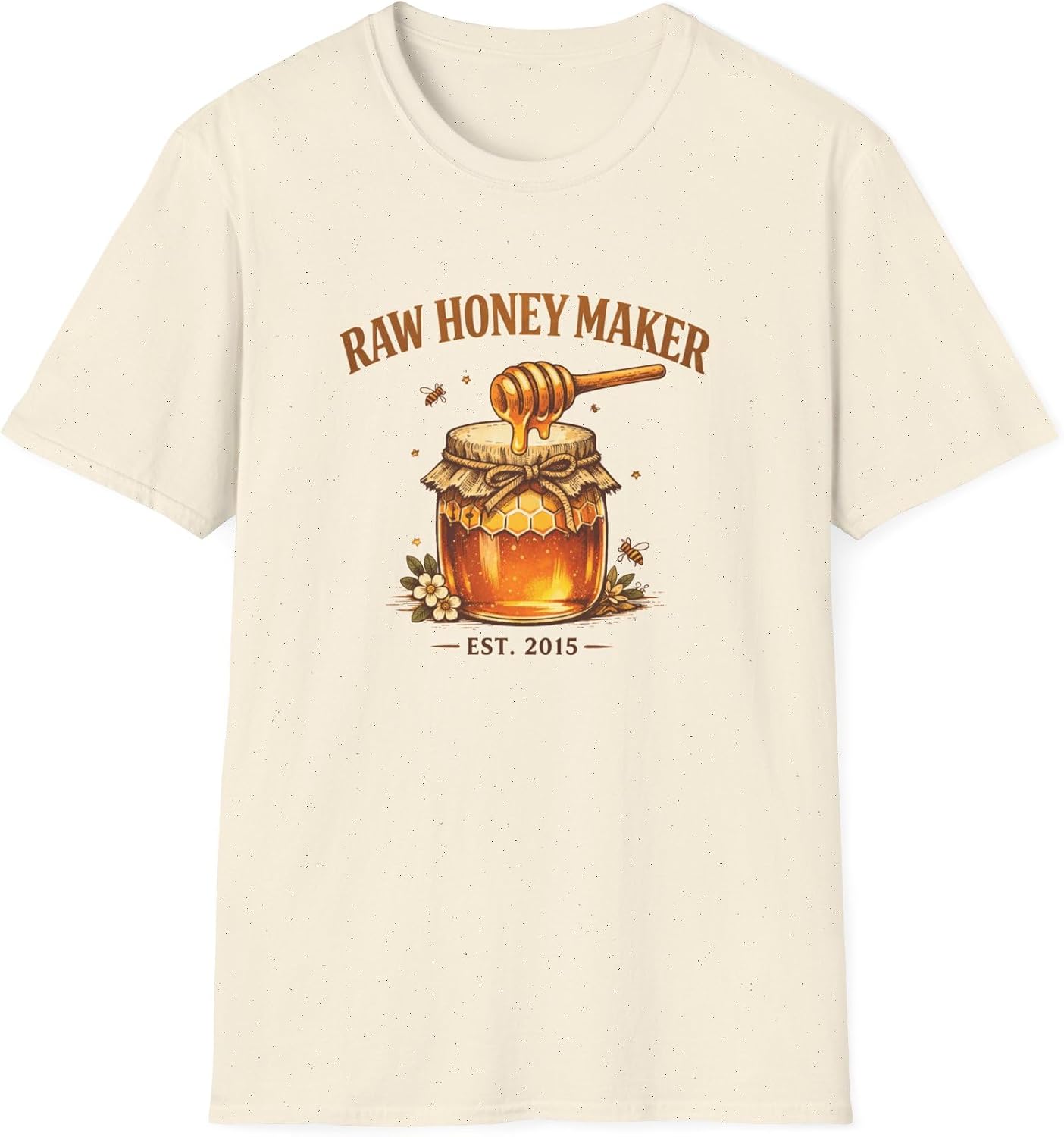 Raw Honey Maker Artisan Honey Jar Illustration T-Shirt Gift for Beekeepers Farmers