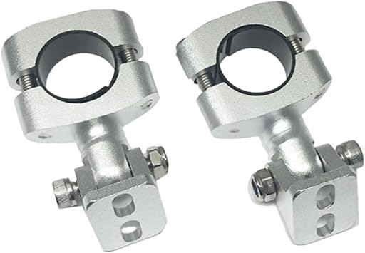 Mount Swivel Bracket Compatible with 22mm-25mm Bar 0.9-1 inch - 2 Pcs Aluminum Alloy Repair Parts for Bike & Motorcycle- Silvery
