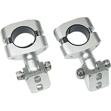 Mount Swivel Bracket Compatible with 22mm-25mm Bar 0.9-1 inch - 2 Pcs Aluminum Alloy Repair Parts for Bike & Motorcycle- Silvery