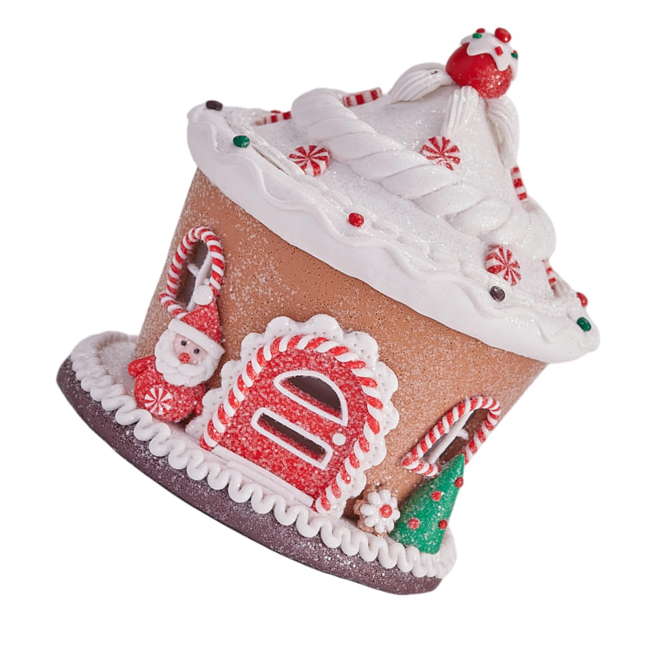 BESPORTBLE Centrotavola Natale Castello in Resina con Luce LED Decorazione Tavolo Festiva per Case di Villaggio Miniatura e Ornamenti Natale Rustici