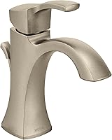 Vista 1 de Moen Voss - Llave de baño de arco alto, una manija, un solo agujero, níquel cepillado, con montaje de desagüe, 6903BN