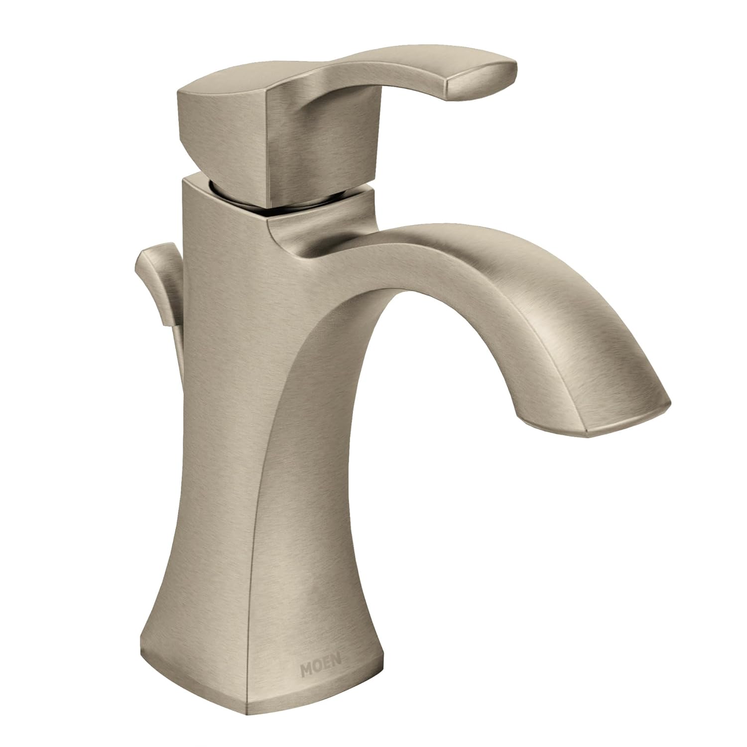 Moen Voss Brushed Nickel One-Handle Single-Hole High-Arc Bathroom Faucet with Drain Assembly 6903BN