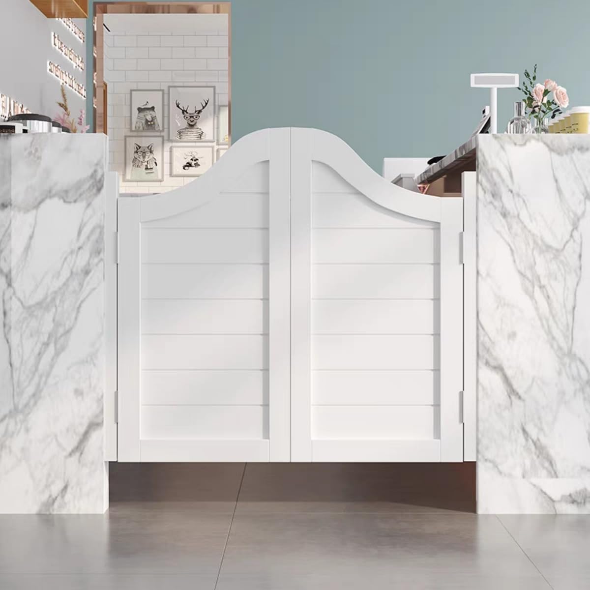 Solid Wood Swinging Cafe Saloon Door – 180° Auto-Close, Customizable Size & Color