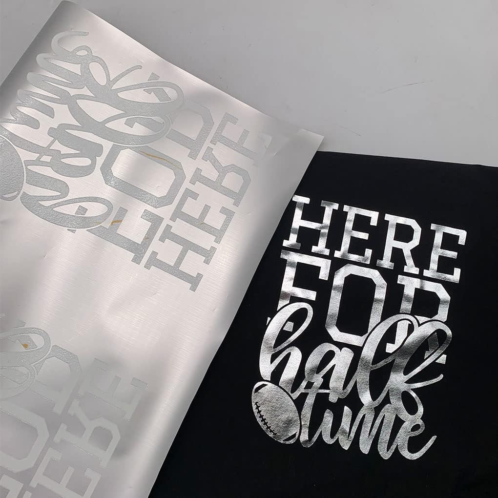 FOKOCALI 13in x 65.6ft DTF Gold/Silver Foil Film Roll DTF Transfer Film, Cold Peel (Silver)