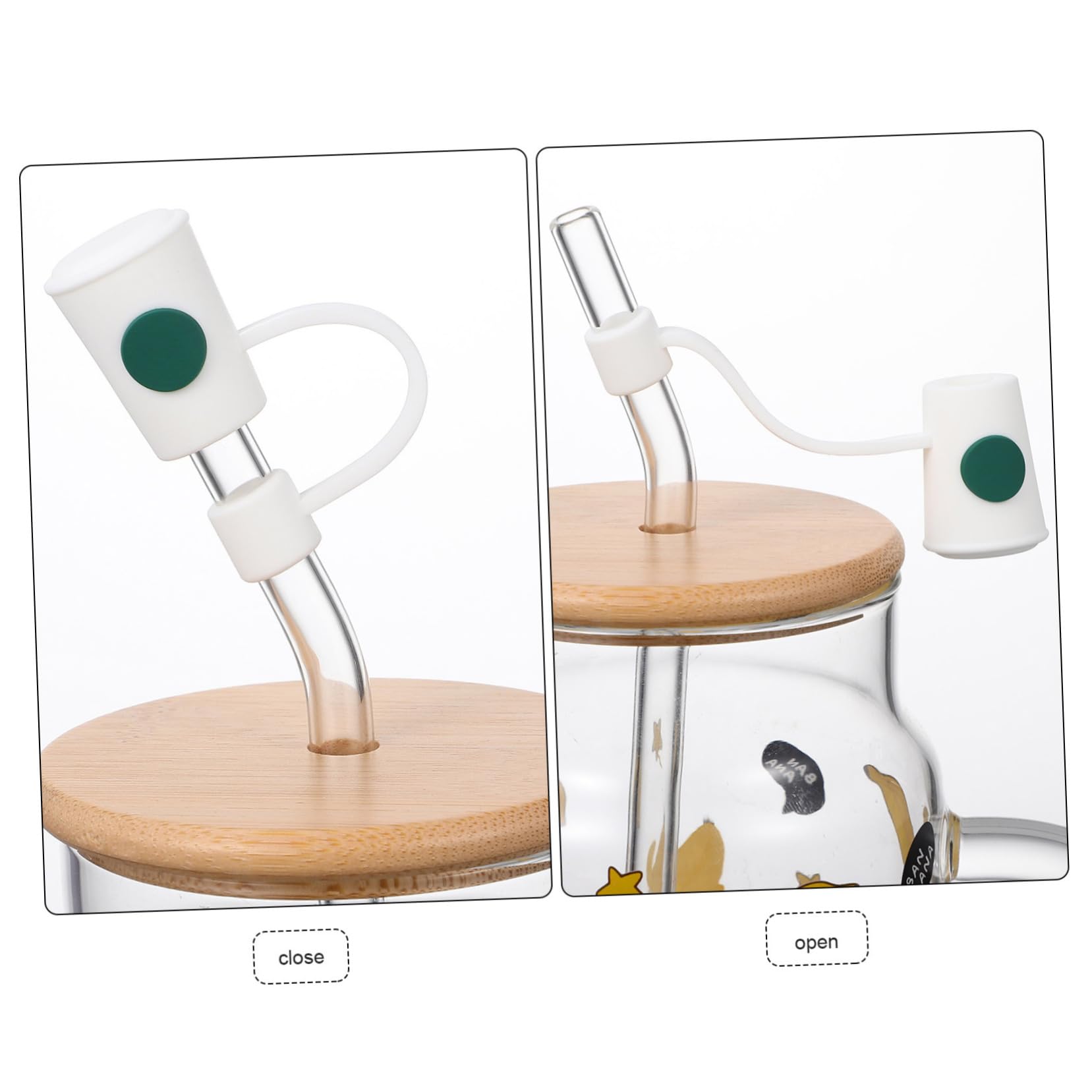 Ciieeo 4 Juegos Cubierta De Tapones De Punta De Cubre Tapones De Pajitas Tapa De Adornos De Para Vasos Guarnición De Cóctel Pajitas Tapones 12 Uds * 4