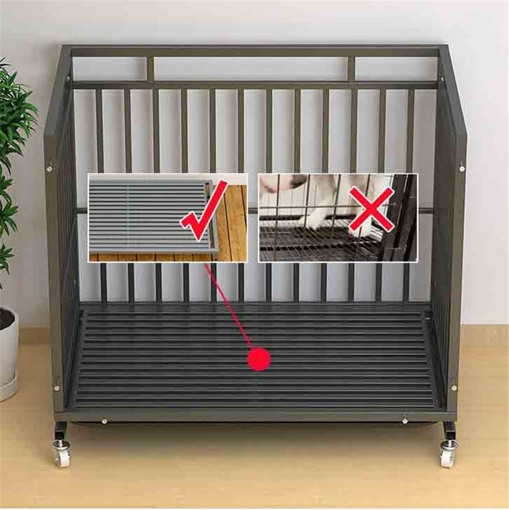 Gabbia per cani Trasportino for cani di medie dimensioni con base in tubo quadrato nero, vassoio for uso domestico Per uso domestico