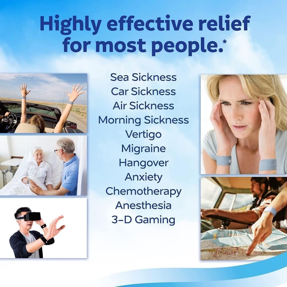 iYOGIzz Anti Nausea Wristband for Anxiety Relief Motion Sickness Bands | For Travel Sea Car Air Acupressure Handband Reusable Drug Free Nausea Relief Bracelets for Adults Kids (1 Pair) 3