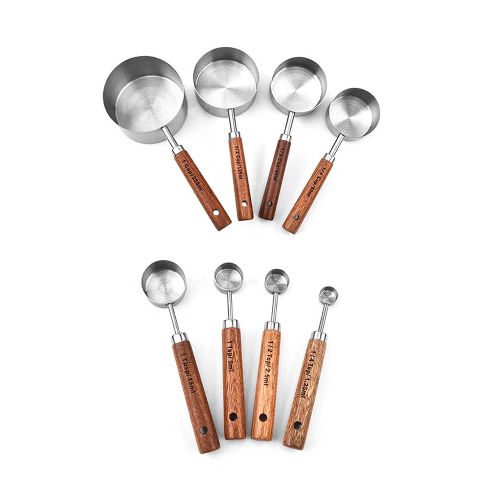 Buxuaaaa 8Pcs Stainless Steels Measuring Spoons Tablespoon Small Cup Coffee Scoops for Coffee, Teas, Sugar, Milk Baking Tool Stainless Steels Measuring Spoons Baking Tool