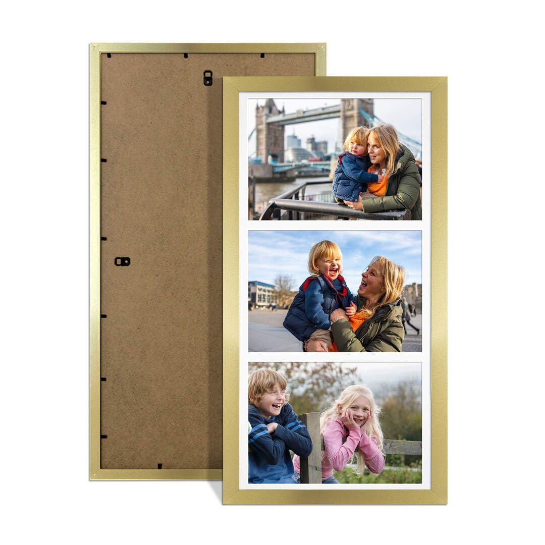 Procut Global 16x8" Sleek Gold Photo Frame For Multiple Pictures — image 1