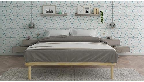 Miniatura 8 de Mobili Fiver, Riccardo Mesita de noche flotante, Ashwood White, Made in Italy