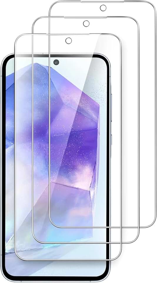 3Pcs Vidro Temperado, para Samsung Galaxy M55 A55, Filme de Vidro Protetor de Tela
