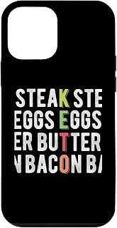 iPhone 12 mini Steak Eggs Butter Bacon Funny Keto Diet Lifestyle Ketogenic Case