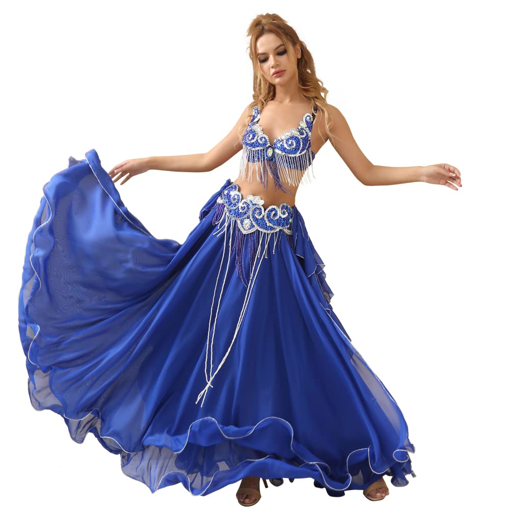 ROYAL SMEELA Belly Dance Costume Set - Professional Women's Belly Dance Outfits for Ladies - Blue — image 1