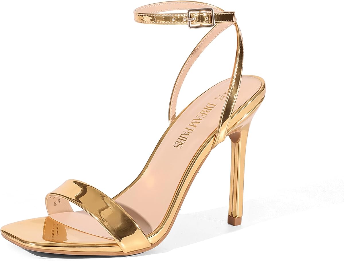 DREAM PAIRS Sandalias de tacón alto cuadradas abiertas para mujer