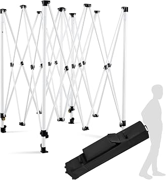 10 x 10 ft Canopy Tent Frame and Roller Bag Adjustable Iron Frame with 3 Height Levels, Pinch-Free Buttons, Square Legs Collapsible Canopy Shelves for Outdoors, Shelves Only