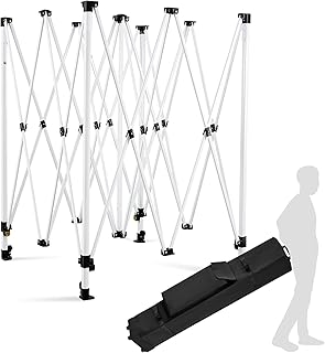 10 x 10 ft Canopy Tent Frame and Roller Bag Adjustable Iron Frame with 3 Height Levels,Pinch-Free Buttons, Square Legs Collapsible Canopy Shelves for Outdoors, Shelves Only