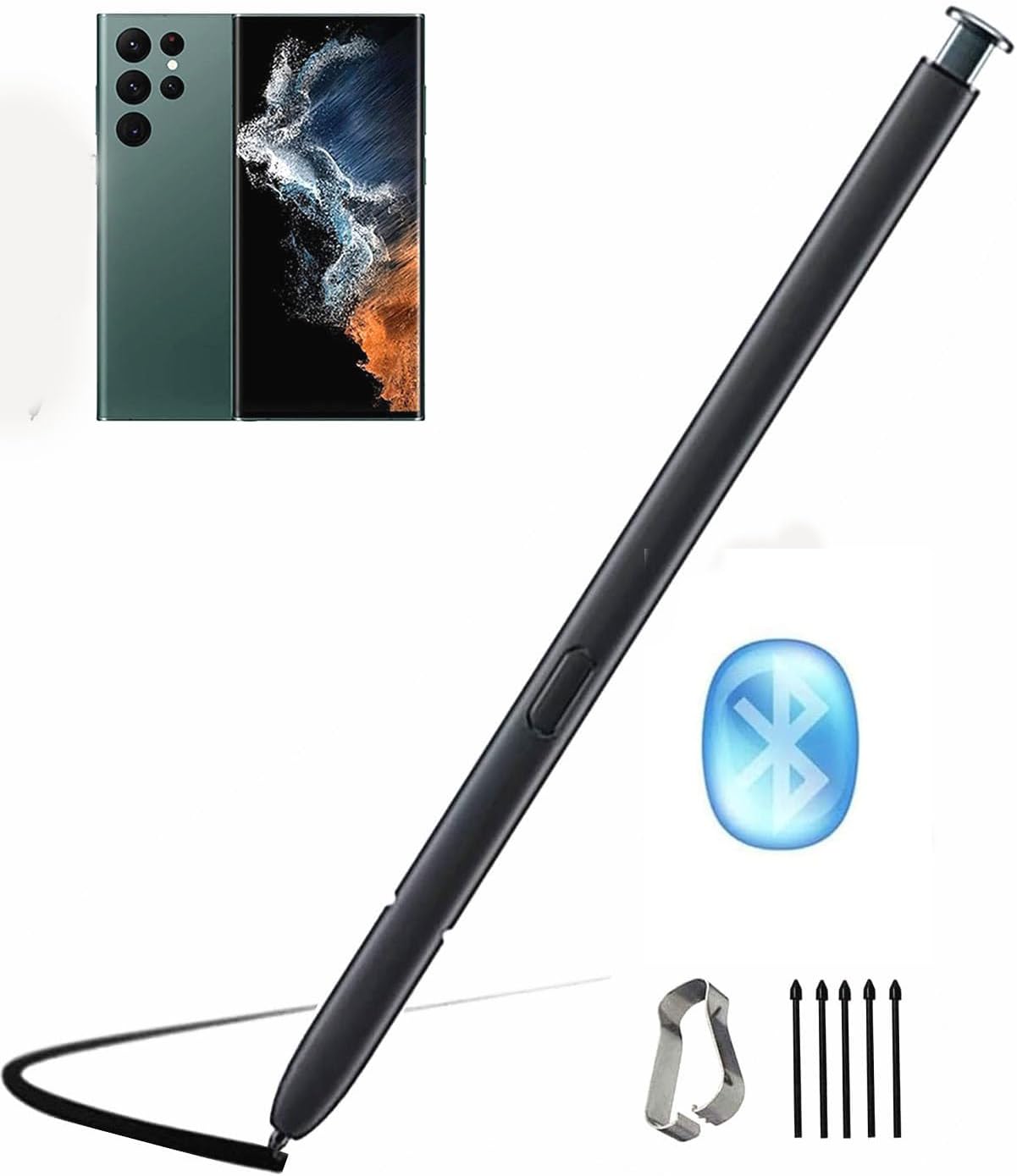 S22 Ultra Stylus Pen (WithBluetooth) Replacement for Samsung Galaxy S22 Ultra 5G Touch Stylus Pen S Pen Replacement Tips/Nibs (Green)