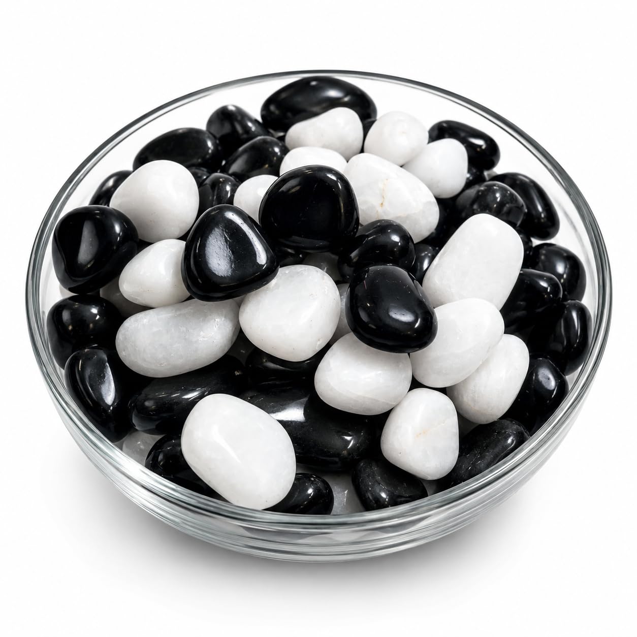 Wowtag Black and White Medium Size Polished Marble Stone Pebblesfor plant pots, Aquarium, Garden, Home Decoration-image-44
